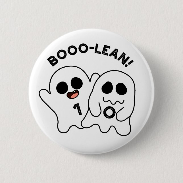 Boo-lean Funny Computer Ghost Boolean Pun   Button (Front)