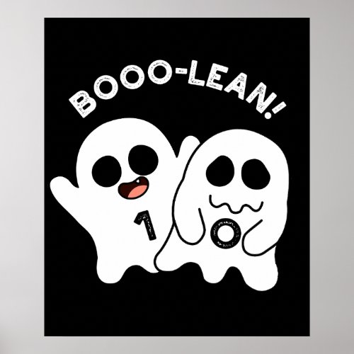 Boo_lean Funny Computer Ghost Boolean Pun Dark BG Poster