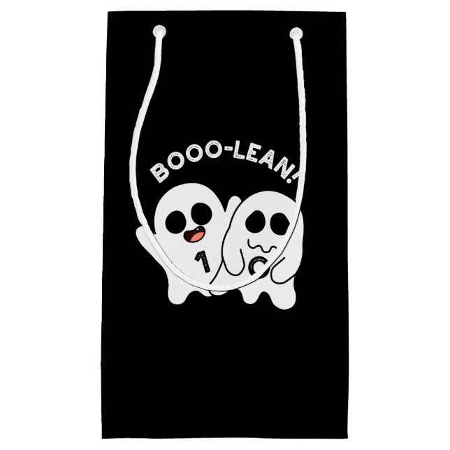Boo-lean Funny Computer Ghost Boolean Pun  Dark BG Small Gift Bag (Front)