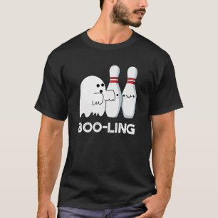 Boo-ling Funny Halloween Bowling Ghost Pun Dark BG T-Shirt