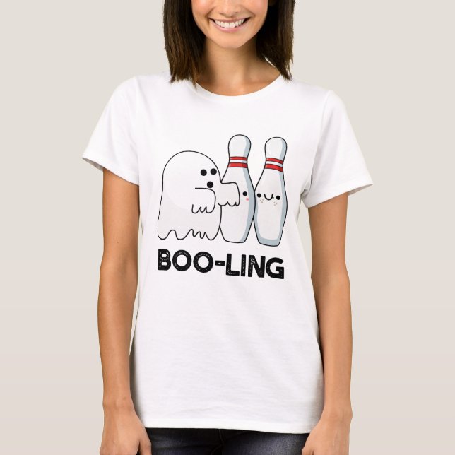 Boo-ling Funny Halloween Bowling Ghost Pun T-Shirt (Front)