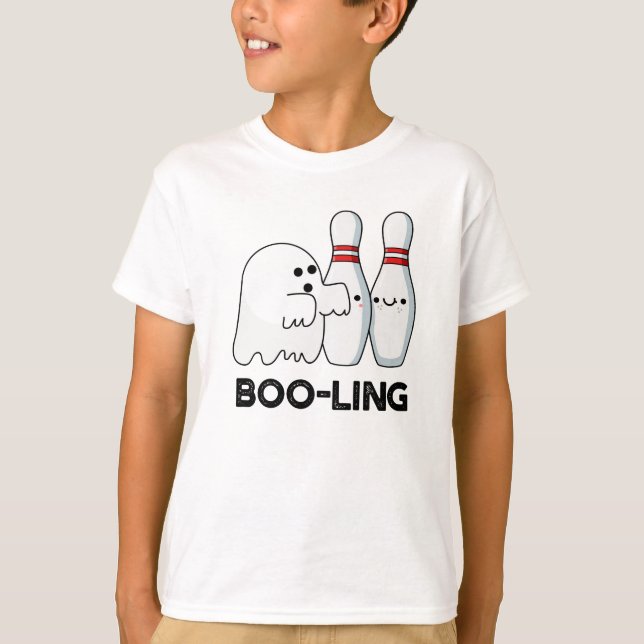 Boo-ling Funny Halloween Bowling Ghost Pun T-Shirt (Front)