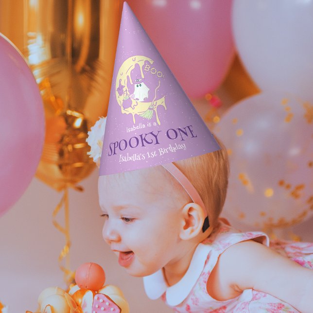 Boo Little Ghost Spooky One Halloween 1st Birthday Party Hat (Creator Uploaded)