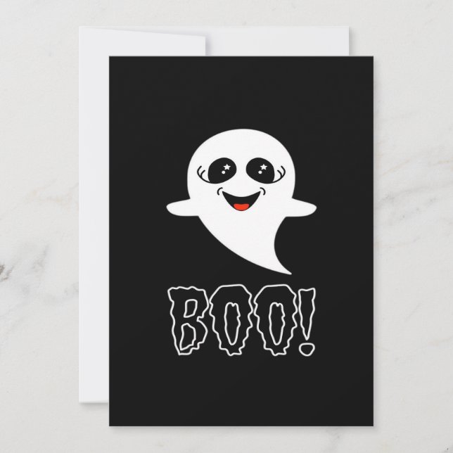 Boo Little Halloween Classic Design Holiday Card (Front)