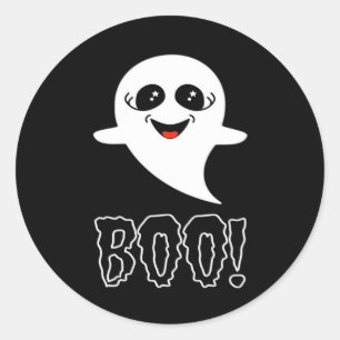 Boo Little Halloween Classic Design Round Sticker