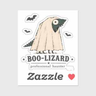 Boo Lizard Bearded Dragon Halloween Ghost Art Sticker