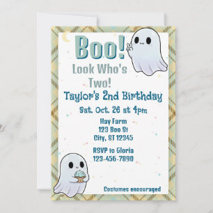 Boo, Look Who's Two, Ghost 2nd Birthday Invitation