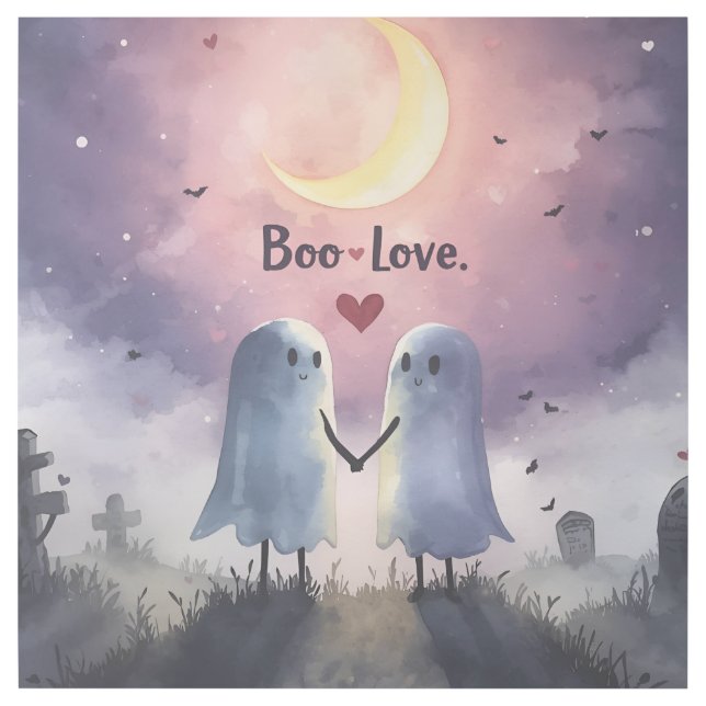 Boo Love Cute Ghost Couple Halloween Gallery Wrap (Front)