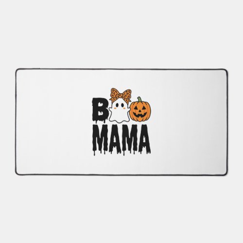 Boo Mama Halloween Ghost Pumpkin Bow Design Desk Mat