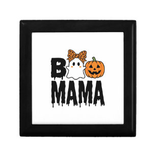 Boo Mama Halloween Ghost Pumpkin Bow Design Gift Box