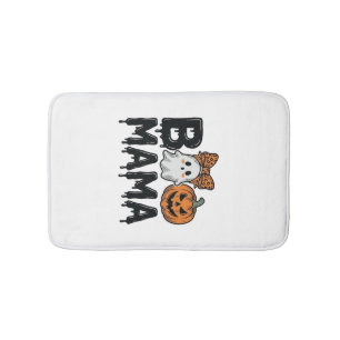 Boo Mama Halloween Ghost Pumpkin Mom Shirt Design_ Bath Mat