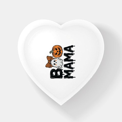 Boo Mama Halloween Ghost Pumpkin Mom Shirt Design_ Paperweight