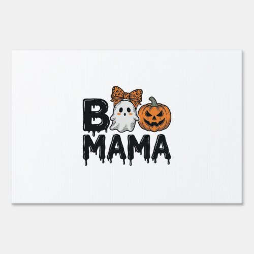 Boo Mama Halloween Ghost Pumpkin Mom Shirt Design_ Sign