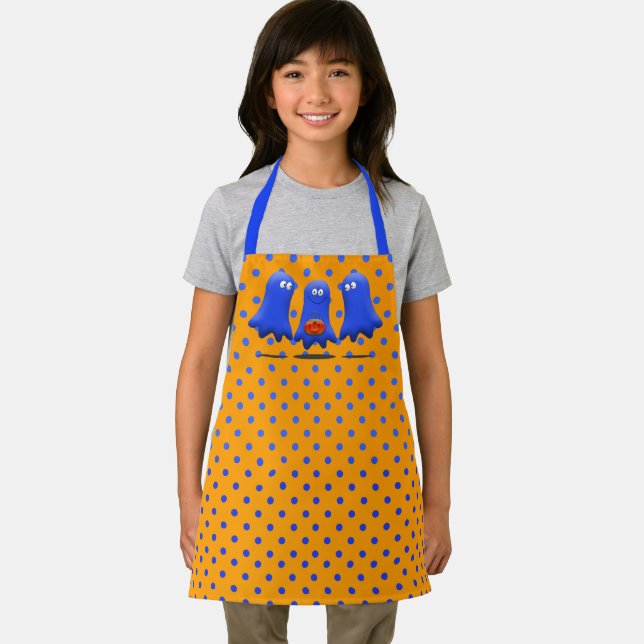 Boo Man Group of Ghosts Halloween Apron (Insitu)