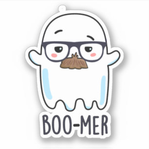 Boo-mer Funny Middle Aged Ghost Pun Sticker