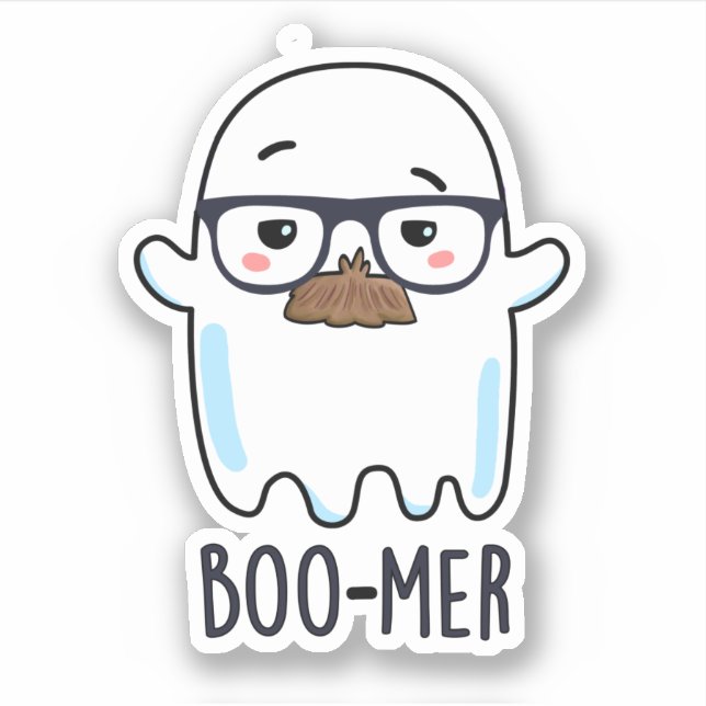 Boo-mer Funny Middle Aged Ghost Pun  Sticker (Front)