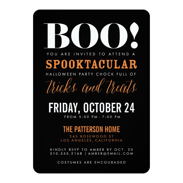 BOO | Modern Halloween Party Invitation