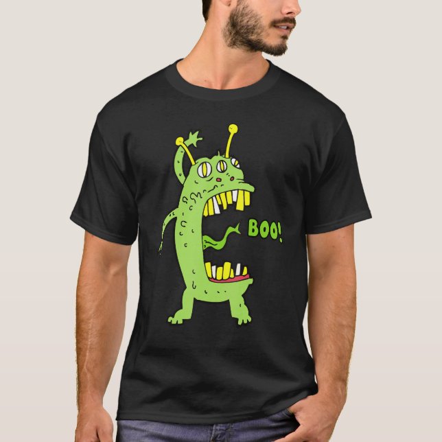 Boo  Monster Alien Halloween T-Shirt (Front)