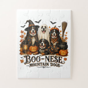 Boo-Nese Mountain Dogs Halloween Spooky Dog Jigsaw Puzzle