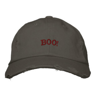 Boo Nickel Distressed Spooky Season Theme Scary Embroidered Baseball Cap
