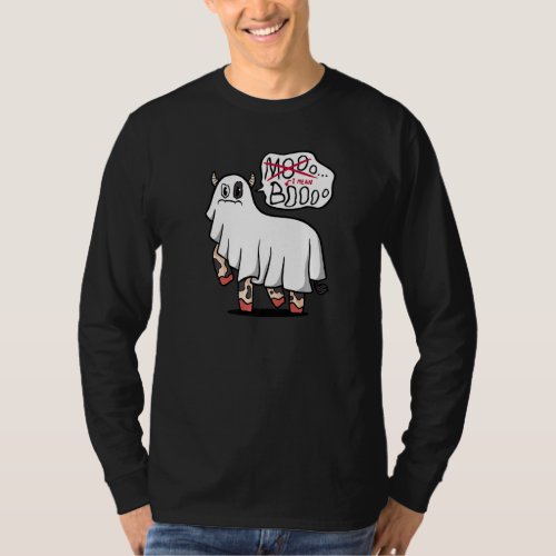 Boo Not Moo Ghost Cow Halloween Costume For Boys G T_Shirt
