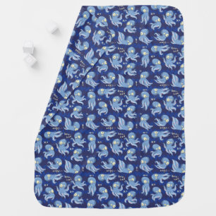 Boo Octopus Blue Kids Clothing & Décor Baby Blanket
