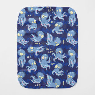 Boo Octopus Blue Kids Clothing & Décor Baby Burp Cloth