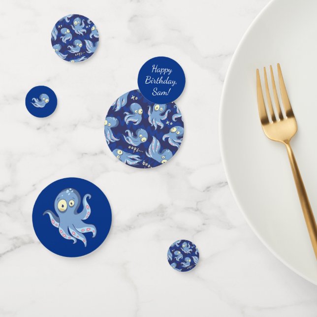 Boo Octopus Blue Kids Clothing & Décor Confetti (Group)