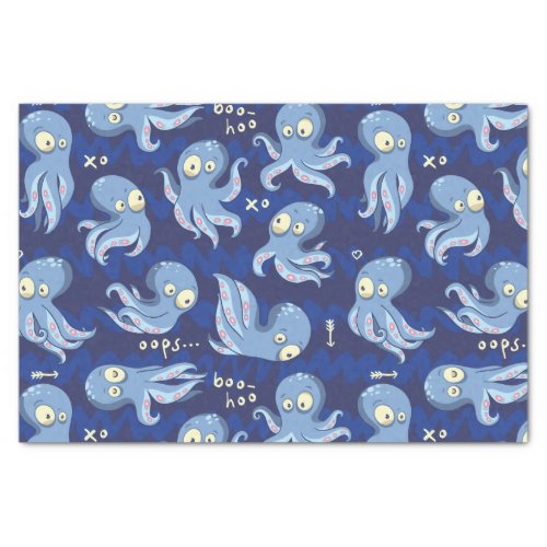 Boo Octopus Blue Kids Clothing  Dcor Tissue Paper