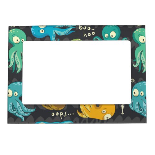 Boo Octopus Cute Multicolor Kids Clothing  Dcor Magnetic Frame
