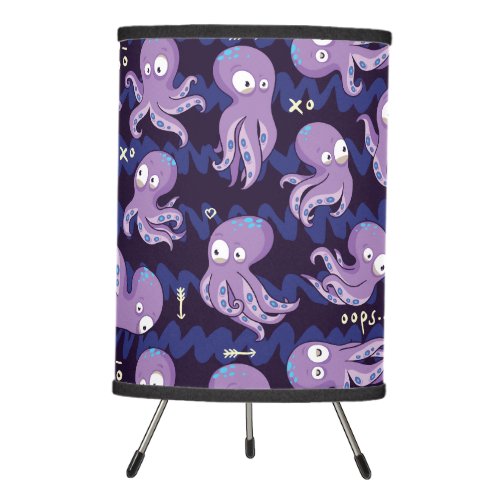 Boo Octopus Cute Multicolor Kids Clothing  Dcor Tripod Lamp