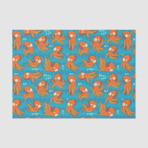 Boo Octopus Cute Orange Kids Clothing & Décor Tissue Paper