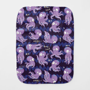 Boo Octopus Cute Purple Kids Clothing & Décor Baby Burp Cloth