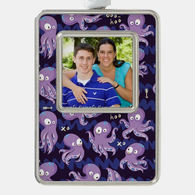 Boo Octopus Cute Purple Kids Clothing & Décor Christmas Ornament (Front)