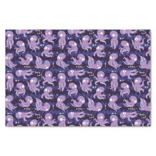 Boo Octopus Cute Purple Kids Clothing  Dcor Tissue Paper