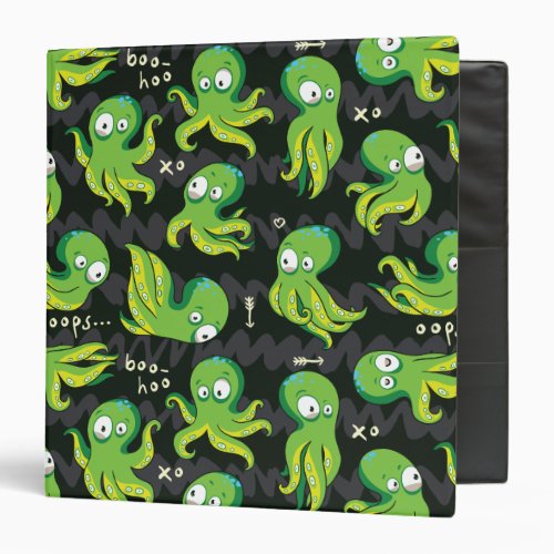 Boo Octopus Green Kids Clothing  Dcor 3 Ring Binder