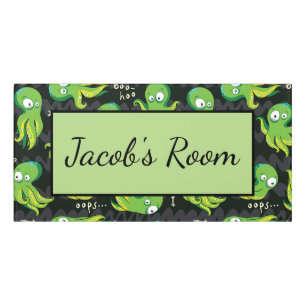 Boo Octopus Green Kids Clothing & Décor Door Sign