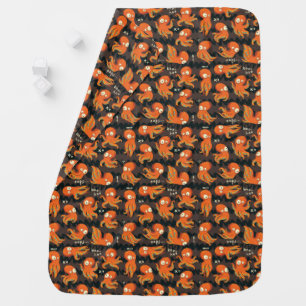 Boo Octopus Orange & Black Kids Clothing & Décor Baby Blanket