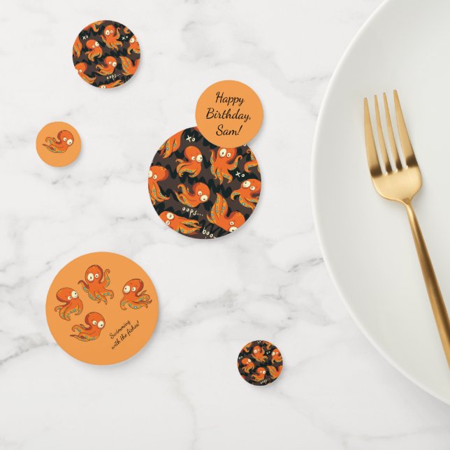 Boo Octopus Orange & Black Kids Clothing & Décor Confetti (Group)
