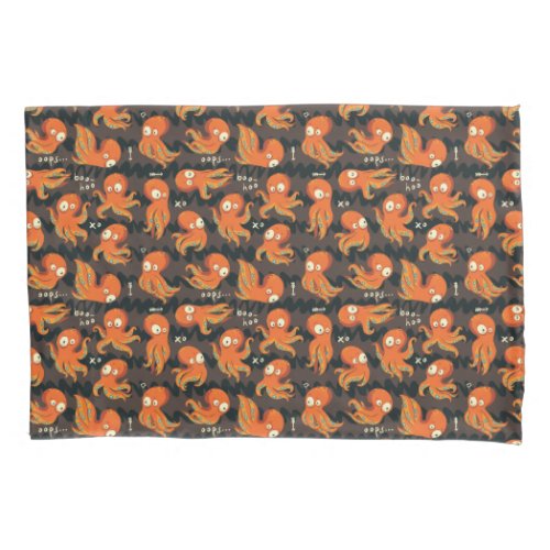 Boo Octopus Orange  Black Kids Clothing  Dcor Pillow Case