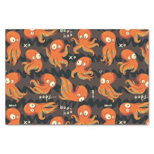 Boo Octopus Orange  Black Kids Clothing  Dcor Tissue Paper