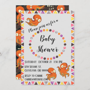 Boo Octopus Under the Sea Baby Shower Invitation