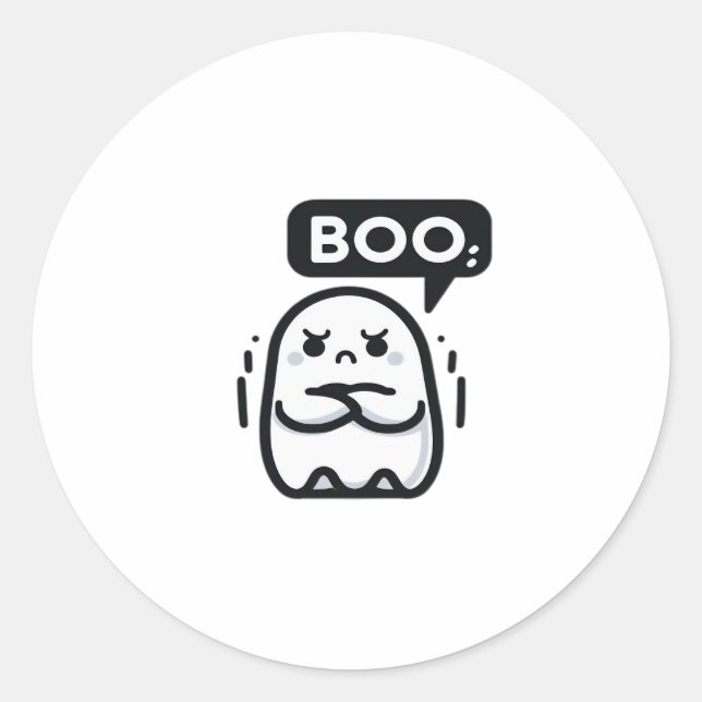 Boo Of Disapproval Funny Quote Classic Round Sticker (Front)