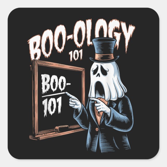 Boo-Ology 101,happy halloween Square Sticker (Front)