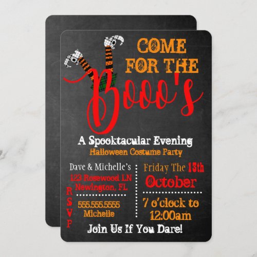 Boo On Halloween Booze And Boos Cocktail Party Invitation