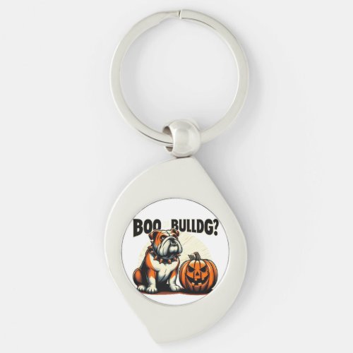 Boo or Bulldog Mischievous Pop Art Design Keychain