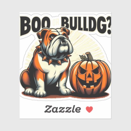 Boo or Bulldog Mischievous Pop Art Design Sticker