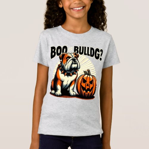 Boo or Bulldog Mischievous Pop Art Design T_Shirt