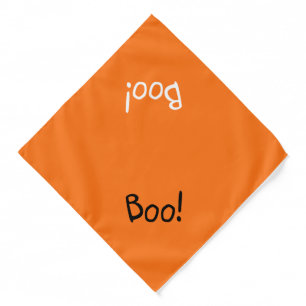 Boo orange funny cute typography Halloween dog Bandana