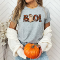 Boo Orange Plaid Halloween T-Shirt